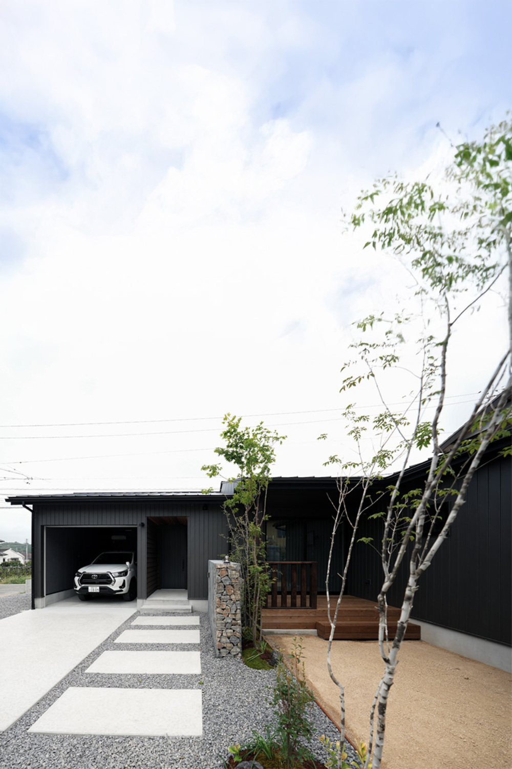 ブルックリンスタイルの平屋ガレージハウス